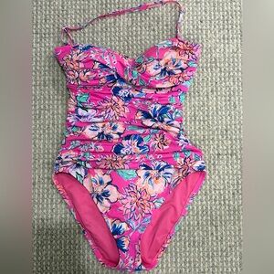 Lilly Pulitzer Pink Halter/Strapless Adjustable Swimsuit
